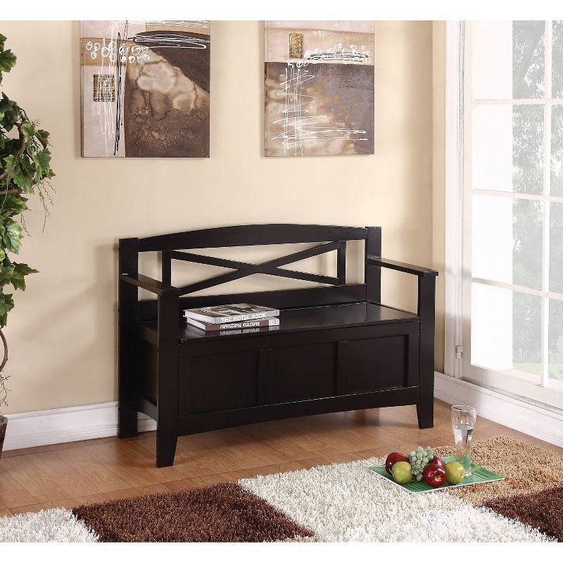 Entryway Bench with X Back Black - OSP Home Furnishings, 4 of 6