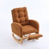 Plush Teddy Rocking Chair with Footrest,High Back Button Tufted Lounge Chair for Nursery Living Room-Baofuwish - 3 of 4