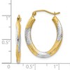 Black Bow Jewelry Textured Hollow Oval Hoops in 14k Yellow Gold and Rhodium - 3 of 4