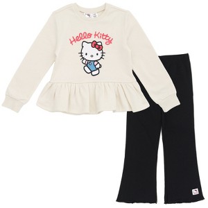 Hello Kitty Fleece Pullover Sweatshirt and Ribbed Flare Leggings Outfit Set - 1 of 4
