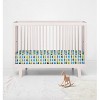 Bacati - Elephant Aqua Lime and Gray 100 percent Cotton Universal Baby Crib or Toddler Bed Fitted Sheet - 4 of 4