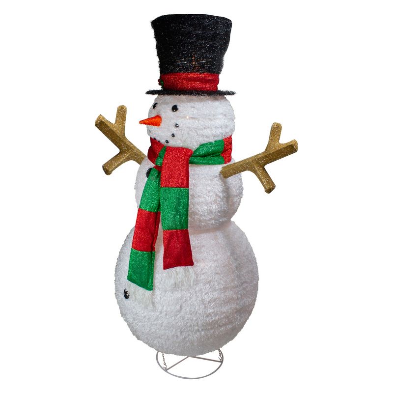 Northlight 60" Lighted Tinsel Snowman Outdoor Christmas Decoration, 2 of 4