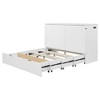 TIRAMISUBEST Full/Queen Size Murphy Bed Wall Bed with a Large Drawer and a set of Sockets & USB Ports, Pulley Structure Design, Murphy Cabinet Bed - 4 of 4