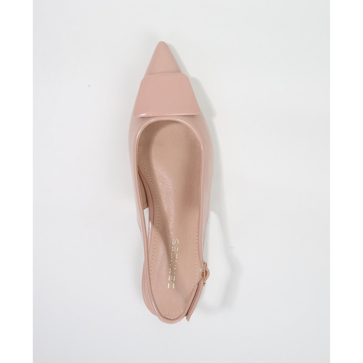 Обувь BERNESS Women's Blanca Patent Slingback Flats with Geometric Vamp Accent White 8 — фото 8