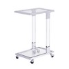 LOVMOR Side Table, Acrylic Sofa Table, Glass Top C Shape Square Table with Metal Base for Living Room, Bedroom - 4 of 4