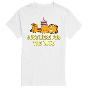 Men's - Garfield - Just Here For Cake Birthday Short Sleeve Graphic T-Shirt - 1 of 4