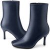 BLISSFUL STEP Women's Stiletto High Heel Square Toe Side Zip Ankle Boots - 3 of 4