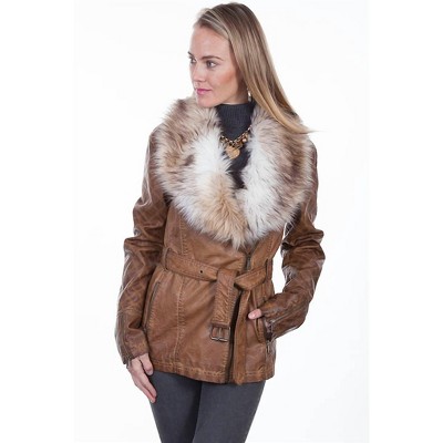 Women's Faux Fur Trim Jacket - Scully