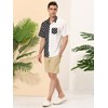 Lars Amadeus Men's Summer Polka Dots Short Sleeves Button Down Patchwork Shirt - 4 of 4
