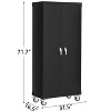 72" Metal Storage Cabinet with Wheels, Locking Doors &2 Drawers,Heavy Duty Rolling Garage Organizer for Home/Office/Workshop - 2 of 4