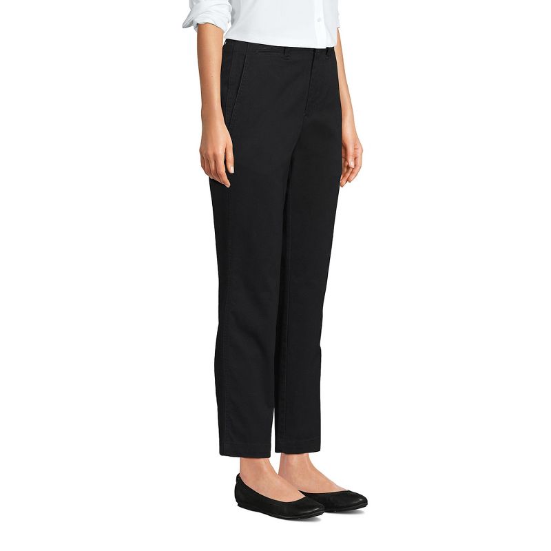 Lands' End Women's Mid Rise Classic Straight Leg Chino Ankle Pants, 4 of 6