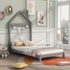 Whisen Twin Size Wood Platform Bed with House-shaped Headboard - 2 of 4
