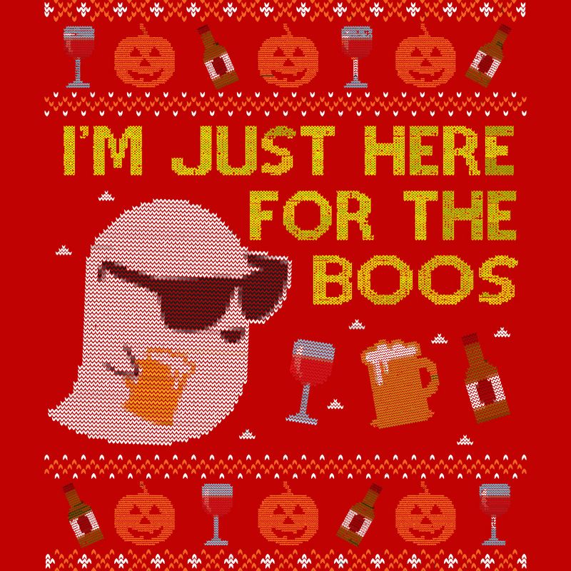 Men's Design By Humans Funny Here For The Boos Ugly Halloween Sweater By DragonTee Tank Top, 2 of 4