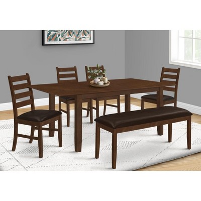 Monarch Specialties Bench 48inch Rectangular Dining Room Entryway Hallway Kitchen Upholstered Wood Brown Solid Wood Brown Leather-look Transitional