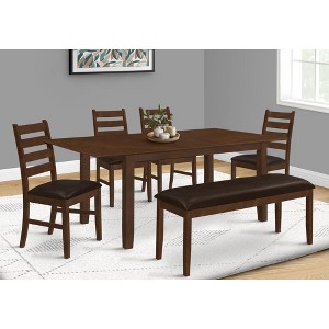 Monarch Specialties Bench 48inch Rectangular Dining Room Entryway Hallway Kitchen Upholstered Wood Brown Solid Wood Brown Leather-look Transitional - 1 of 4