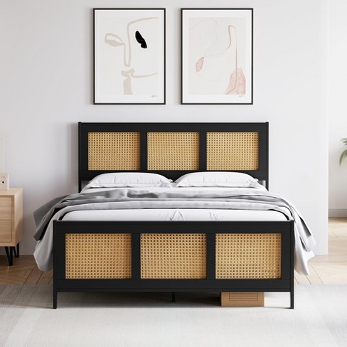 Bed Frame With Rattan Headboard And Footboard : Target