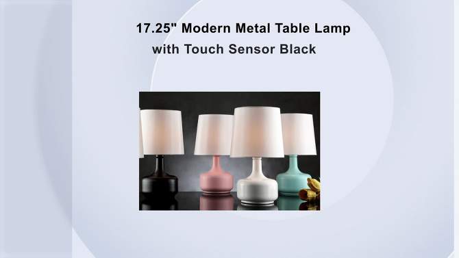 17.25" Modern Metal Table Lamp with Touch Sensor - Ore International, 2 of 6, play video