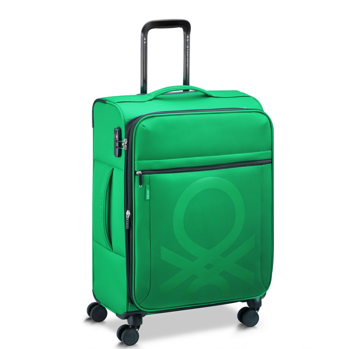 United Colors of Benetton x DELSEY PARIS Medium Checked Color Block 23" Softside Spinner Suitcase - thumbnail 10