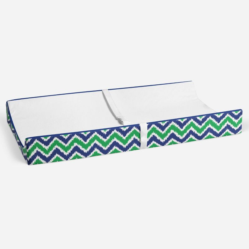 Bacati - MixNMatch Blue/Green White Changing Pad Cover, 4 of 10