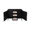 Storage Cabinet With Rattan Doors, Rattan Sideboard Cabinet With 2 Doors 3 Drawers, Freestanding Storage Cabinet For Living Room & Hallway - 4 of 4