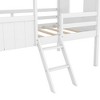 NicBex Twin Size Loft Bed House Shape Pine Low Bed Frame with Roof, Windows, Inclined Ladder and Guardrail, No Box Spring Required - 4 of 4