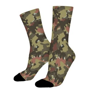 Camouflage Painting Women Printed Crew Socks Funny Funky Socks Soft Polyester Novelty Gifts for Artists Men - 1 of 1