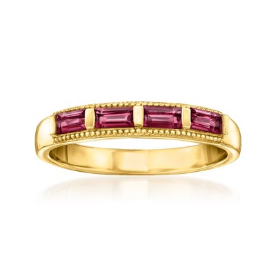 Ross-Simons 0.60 ct. t.w. Rhodolite Garnet Ring in 18kt Gold Over Sterling