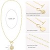 HTUTWOO 18K Gold Moon Star Lion Evil Eye Love Heart Cross Pendant Necklace Medallion Paperclip Chian Choker Layering Jewery for Women - 3 of 4