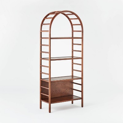 72" Holladay Curved Wooden Bookcase Brown - Threshold™ designed with Studio McGee