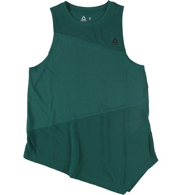 Reebok Womens Supermium Detail Tank Top, Green, Medium