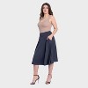 24seven Comfort Aapparel Womens Pleated Elastic Waist Pocket Midi Skirt - 2 of 4