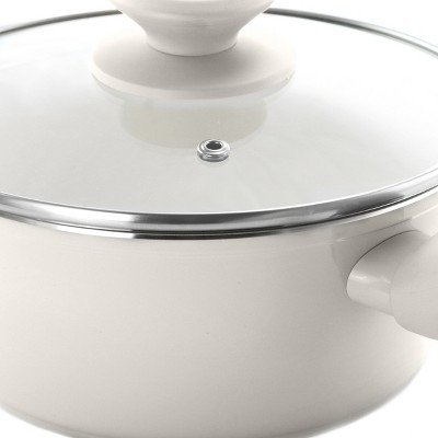 Linen White 7-Piece Aluminum Non-Stick Cookware Set