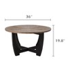 JIONJOY French Country Round Coffee Table - Rustic Farmhouse Style with Crisscross Base and Lower Shelf for Living Room - 3 of 3