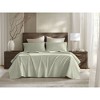 4 Pieces King Sateen Sheet Set,Sage - 2 of 4