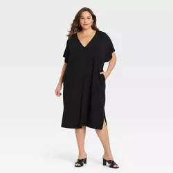 Women's Plus Size Dolman Short Sleeve Dress - Ava & Viv™