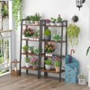 Tangkula 4-Tier Ladder Bookshelf Industrial Wooden Bookcase with Metal Frame Anti-Toppling Device Rack Rustic Brown/Gray Oak - 4 of 4