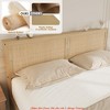 Rattan Bed Frame King/Queen/Full Size w/ 2 Storage Drawers, Boho Platform Bed w/ Natural Rattan Headboard, Wood Slats Support - 3 of 4