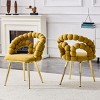 Set of 2 Modern Dining Chairs with Spherical Tufted Upholstery, Stylish Accent Chairs for Kitchen, Dining Room, or Living Areas-Panipeachy - 2 of 4