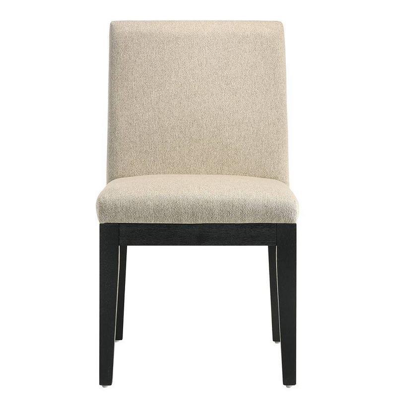 19&#34; Froja Dining Chairs Beige Fabric and Black Finish - Acme Furniture, 6 of 8