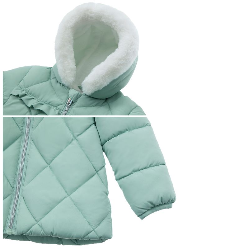 Rokka&Rolla Infant Toddler Girls' Puffer Jacket Baby Fleece Lined Winter Coat, 6 of 10