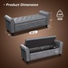 Storage Bed Bench, Faux Leather Upholstered Ottoman Foot Rest with Rolled Arms - 2 of 4