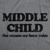 Mens Middle Child The Reason We Have Rules T Shirt Funny Sarcastic Sibling Novelty Tee For Guys - Crazy Dog Men's T Shirt - 2 of 4