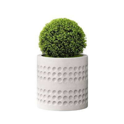 VisioGear 14.75" Tall Round Garedn Planter, Outdoor Garden Raised Planter Box for Flowers, White, 14.75"*14.75"*14.75"