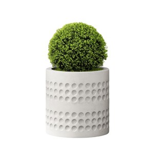 VisioGear 14.75" Tall Round Garedn Planter, Outdoor Garden Raised Planter Box for Flowers, White, 14.75"*14.75"*14.75" - 1 of 4
