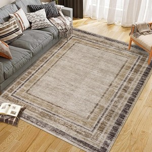Washable Area Rug, Non-Slip Stain Resistant Carpet, Low Pile Mat for Living Room Dining Room Bedroom Office Dorm Playroom Home Decor - 1 of 4