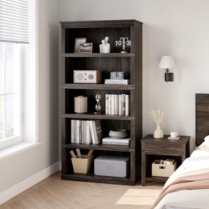 Farmhouse Bookshelf with Storage Open Display Shelves, Wooden Bookcase, Home Decor Furniture for Office, Living Room, Bedroom - 1 of 4