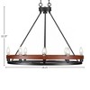 Toltec Lighting Belmont 8 - Light Chandelier in  Matte Black/Wood Grain - 2 of 2