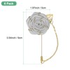Unique Bargains Wedding Rose Men Suit Boutonnieres Lapel Pin with Gold Leaf Brooch 6 Pcs - 3 of 4