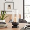 Danya B Modern Black Metal Bold Pedestal and Glass Pillar Votive Candle Holder - Small - 3 of 4