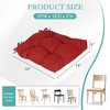 Aoodor 19x19x5 Inch Tufted Outdoor Chair Cushions, Water and Fade Resistant Polyester Dining Chair Pads with Ties for Patio Furniture, Set of 4 - 4 of 4